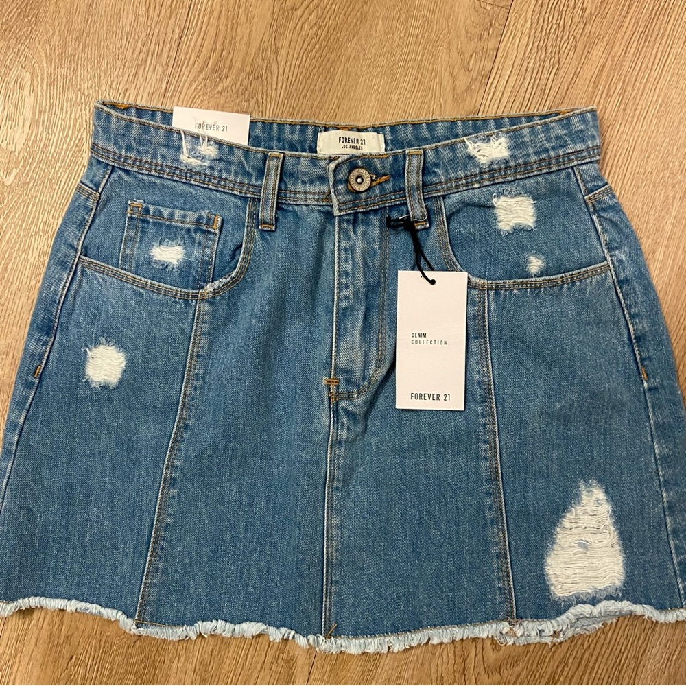 NWT F21 Mini Jean Skirt - High Waisted